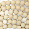 Natural Matte Cream River Stone Round Beads Gemstone 15