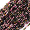 Natural Faceted Watermelon Tourmaline Round Beads 15