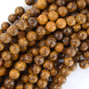 Natural Brown Mariam Elephant Skin Jasper Round Beads 15