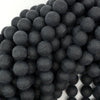 Matte Faceted Black Onyx Round Beads Gemstone 15