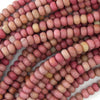 6mm pink rhodonite rondelle beads 15.5