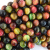 Rainbow Multicolor Tiger Eye Round Beads 15