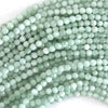Natural Faceted Green Angelite Round Beads 15.5
