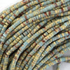 4mm synthetic brown blue sea sediment jasper heishi disc beads 15.5