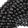 Natural Shungite High Carbon Round Beads 15.5