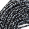 4mm natural black snowflake obsidian heishi disc beads 15.5