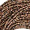 4mm natural black pink rhodonite heishi disc beads 15.5