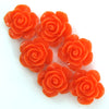 15mm synthetic coral carved rose flower beads 15