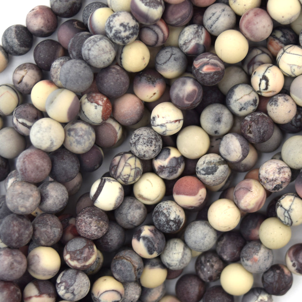 Natural Matte Porcelain Jasper Round Beads 15.5" Strand 4mm 6mm 8mm 10mm