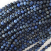 AA Natural Matte Blue Dumortierite Round Beads 15.5
