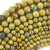 AA Natural Lemon Green Muscovite Round Beads Gemstone 15