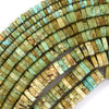 Brown Green Turquoise Heishi Disc Beads Gemstone 15.5