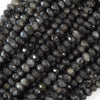 Natural Faceted Gray Labradorite Larvikite Rondelle Button Beads15