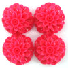 24mm synthetic coral carved chrysanthemum flower beads 15