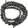 6-13mm faceted grey labradorite larvikite round beads 18