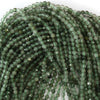 2mm faceted green rutilated quartz round beads 15.5