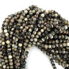 Natural Black Spider Web Jasper Round Beads 15