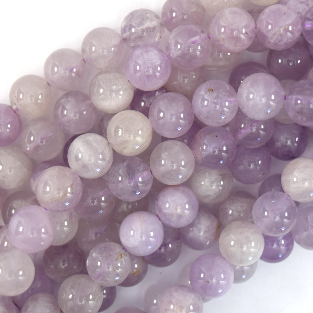 Natural Light Purple Amethyst Round Beads 15.5" Strand 6mm 8mm 10mm S1