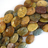 25mm natural ocean jasper flat oval beads 15.5