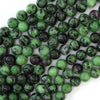 Natural Ruby Zoisite Round Beads Gemstone 15