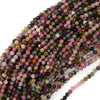 Natural Faceted Watermelon Tourmaline Round Beads 15