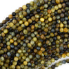 Gold Blue Tiger Eye Round Beads Gemstone 15.5