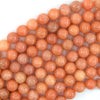 Natural Peach Orange Calcite Round Beads 15.5