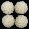 24mm synthetic coral carved chrysanthemum flower beads 15