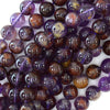 Natural Purple Phantom Amethyst Round Beads 15.5