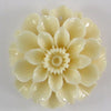 4 pieces 35mm synthetic coral carved chrysanthemum flower pendant bead white