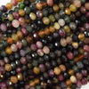 Natural Faceted Watermelon Tourmaline Rondelle Beads 15.5