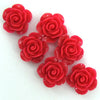 15mm synthetic coral carved rose flower beads 15