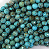 Faceted Blue Turquoise Round Beads 15.5