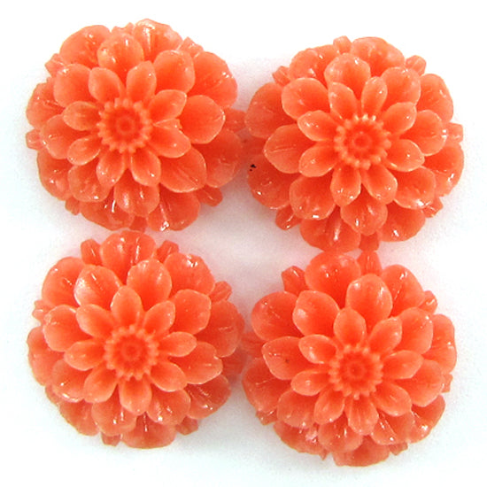 20mm synthetic coral chrysanthemum flower beads 15.5" strand light pink 20pieces
