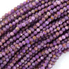 Natural Faceted Purple Phosphosiderite Round Beads 15.5
