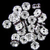 20 6mm silver plated rhinestone rondelle beads dark purple findings