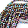Galaxy Purple Blue Sea Sediment Jasper Round Beads 15.5