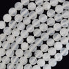 Natural White Selenite Round Beads Gemstone 15.5