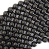 Natural Genuine Black Jet Round Beads Gemstone 15.5