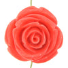 2 pieces 35mm pink synthetic coral carved rose flower pendant bead S1 - Eagle Beadz