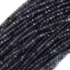 Natural Faceted Blue Iolite Rondelle Button Beads 15.5