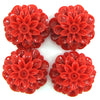 20mm synthetic coral chrysanthemum flower beads 15.5