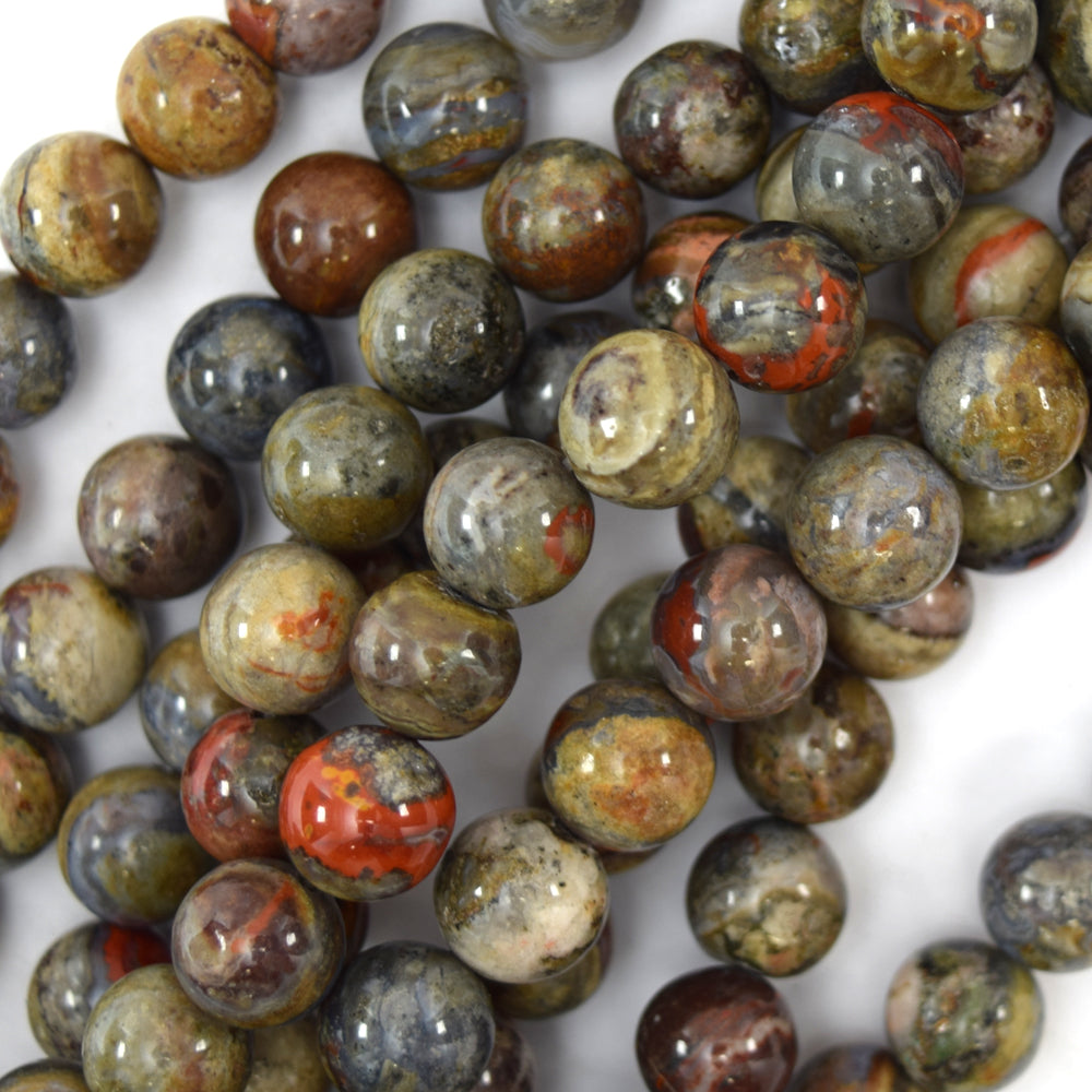 10mm natural Morocco red lace agate round beads 15.5" strand
