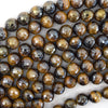 Mystic Titanium Faceted Tiger Eye Round Beads 15