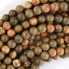 Natural African Map Jasper Round Beads Gemstone 15