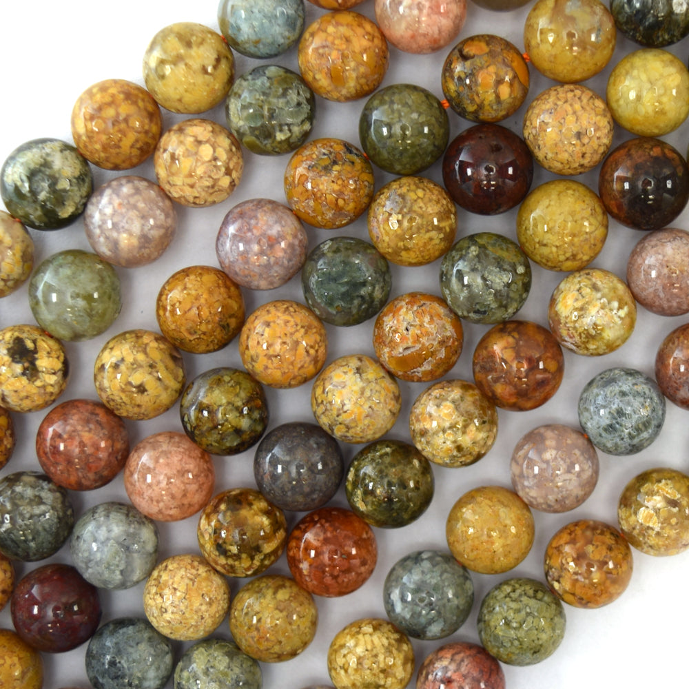 Natural Ocean Jasper Round Beads Gemstone 15" Strand 6mm 8mm 10mm S4