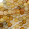 8mm natural gold rutilated jade round beads 15