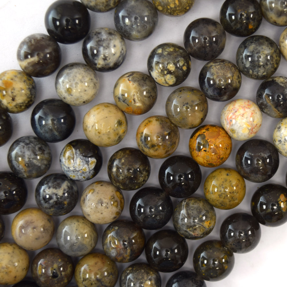Natural Dendritic Moss Opal Round Beads 15.5" Strand 4mm 6mm 8mm 10mm 12mm