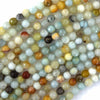 Natural Faceted Amazonite Round Beads 14.5