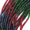 4mm faceted red blue green jade rondelle beads 15.5